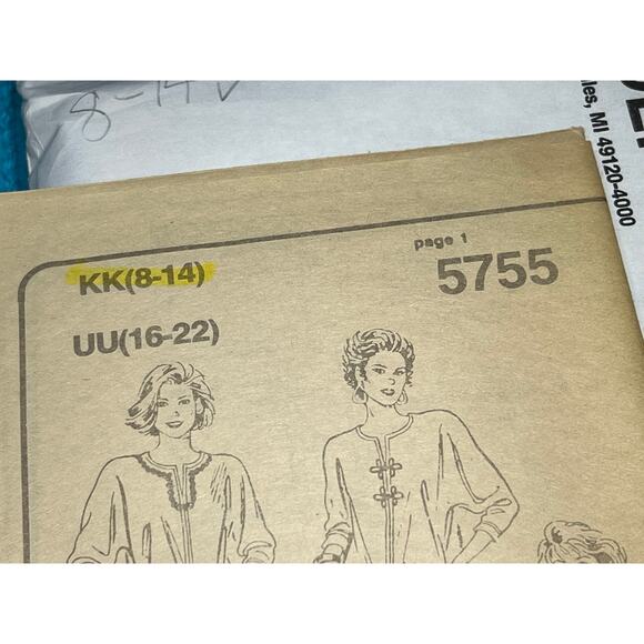 Reader Mail Sewing pattern 5755 Coat dress Drop waist skirt size 8-14 - Picture 3 of 6